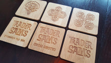set of 6 polynesian themed bamboo coasters