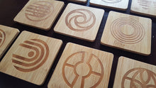 set of 11 epcot themed bamboo coasters