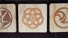 set of 11 epcot themed bamboo coasters