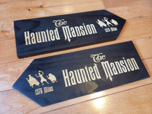 large Custom Directional sign with distance from your home to the haunted mansion