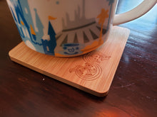 set of 4 society of explorers and adventurers themed bamboo coasters