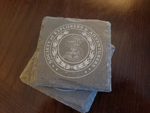 set of 4 society of explorers and adventurers themed slate coasters