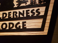 customized wilderness lodge wood sign
