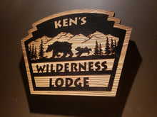 customized wilderness lodge wood sign
