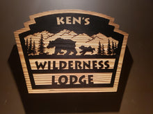 customized wilderness lodge wood sign