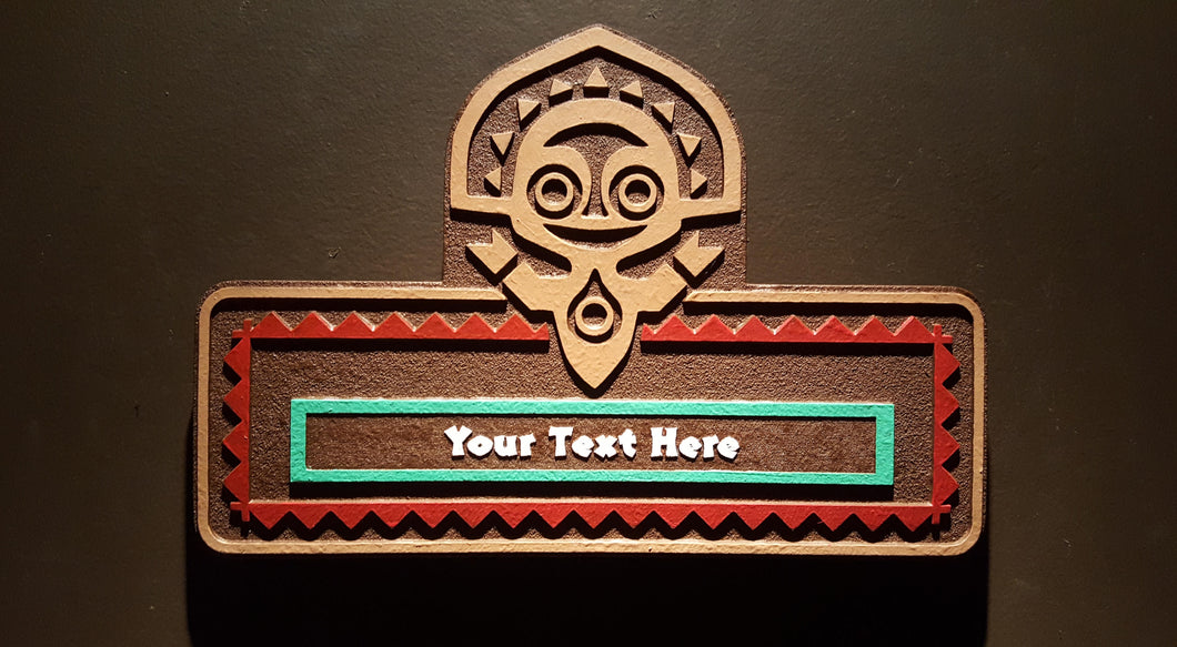 personalized polynesian themed Tiki plaque