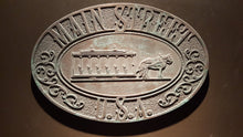 Disney Main Street USA trash can plaque sign antiqued finish