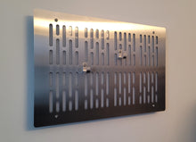 stainless finish DL-44 wallmount Display with LED lights vertical bars and flat face