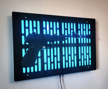 black finish leia's defender wallmount Display with LED lights vertical bars and flat face