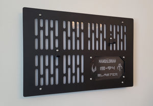 black finish IB-94 wallmount Display with LED lights and edge lit identification plate