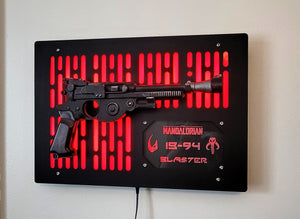 black finish IB-94 wallmount Display with LED lights and edge lit identification plate