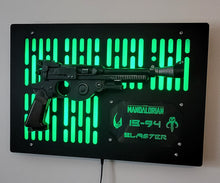 black finish IB-94 wallmount Display with LED lights and edge lit identification plate