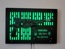 black finish IB-94 wallmount Display with LED lights and edge lit identification plate
