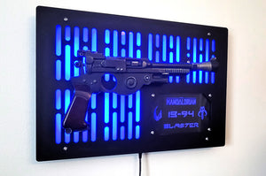 black finish IB-94 wallmount Display with LED lights and edge lit identification plate