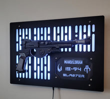 black finish IB-94 wallmount Display with LED lights and edge lit identification plate