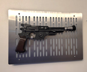 Stainless finish IB-94 wallmount Display with LED lights vertical bars and flat face