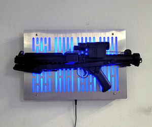 Star Wars E-11 blaster wallmount Display stand with LED lights
