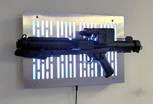 Star Wars E-11 blaster wallmount Display stand with LED lights