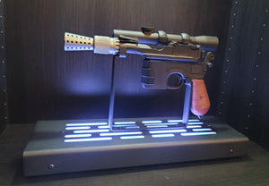 DL-44 tabletop Blaster Display stand Black finish with LED lights