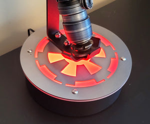 single vertical lightsaber display stand with stainless cover