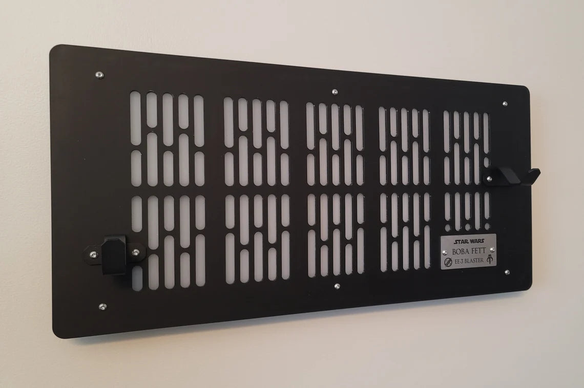 Boba Fett EE-3 blaster wallmount Display stand with LED lights and