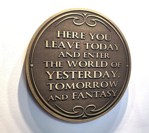 large sized Disneyworld entranceway plaque