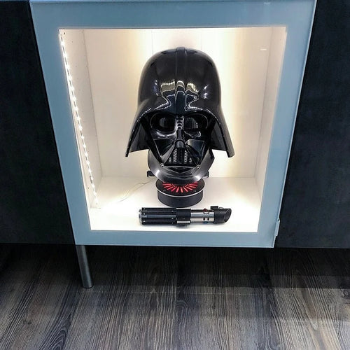 black finish Star Wars Helmet Display stand with LED lights