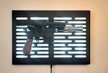black finish Star Wars DL-44 wallmount Display stand with LED lights