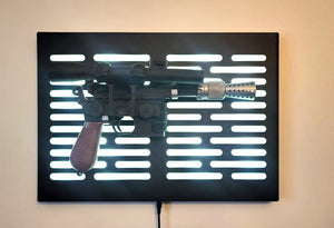 black finish Star Wars DL-44 wallmount Display stand with LED lights