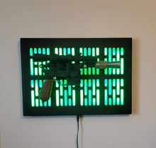 black finish DL-44 wallmount Display stand with LED lights vertical light bar version