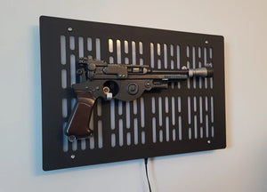 black finish IB-94 wallmount Display with LED lights vertical bars and flat face