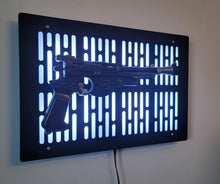 black finish IB-94 wallmount Display with LED lights vertical bars and flat face