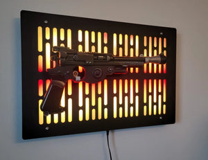 black finish IB-94 wallmount Display with LED lights vertical bars and flat face