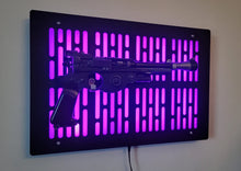 black finish IB-94 wallmount Display with LED lights vertical bars and flat face