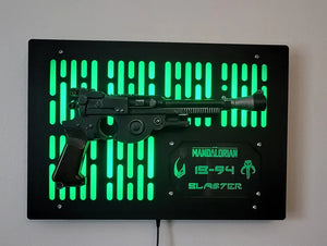 black finish IB-94 wallmount Display with LED lights and edge lit identification plate