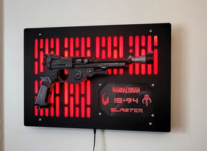 black finish IB-94 wallmount Display with LED lights and edge lit identification plate