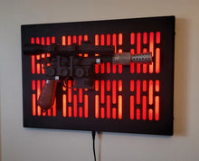 black finish DL-44 wallmount Display stand with LED lights vertical light bar version