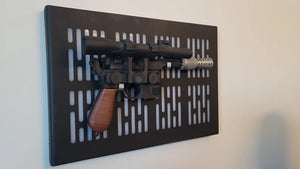 black finish DL-44 wallmount Display stand with LED lights vertical light bar version
