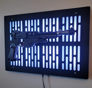 black finish IB-94 wallmount Display with LED lights vertical bars and flat face