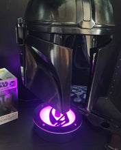 black finish Star Wars Helmet Display stand with LED lights