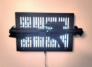 black finish Star Wars E-11 blaster wallmount Display stand with LED lights