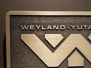 Weyland Yutani Corporation Alien Logo plaque BRASS finish