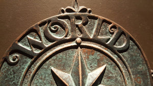 Disney world epcot world showcase trashcan Medallion prop with aged finish