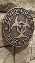 zombie outbreak response team plaque nickel /silver finish
