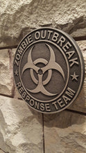 zombie outbreak response team plaque nickel /silver finish