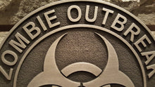 zombie outbreak response team plaque nickel /silver finish