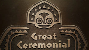 Disney polynesian resort Great Ceremonial House Tiki replica sign bronze finish