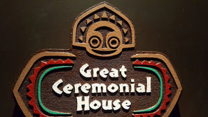 Disney polynesian resort Great Ceremonial House Tiki replica sign