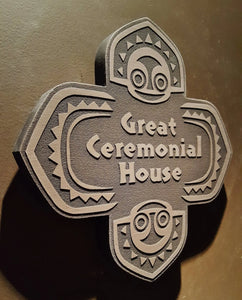 Disney polynesian resort Great Ceremonial House Tiki replica sign bronze finish