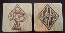 set of 4 ALICE IN WONDERLAND themed bamboo coasters